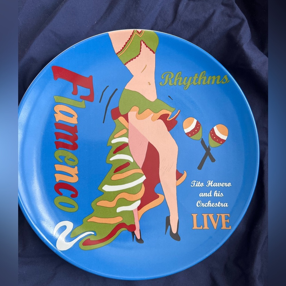 Pottery Barn Flamenco plate.  10 in diameter.